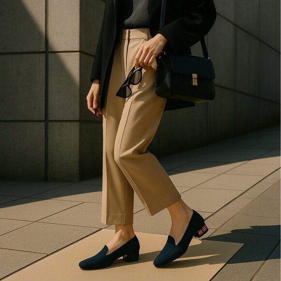 Brunate Women's loafers Fondi Fabric Navy Size EU 39.5/US 8.5 - Picture 14 of 14